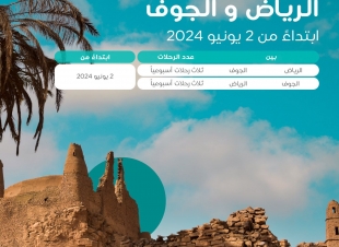 طيران ناس يشغيل 3 رحلات أسبوعياً بين الرياض والجوف اعتباراً من 2 يونيو